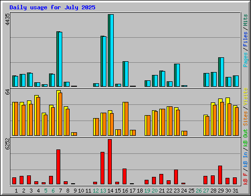 Daily usage for July 2025